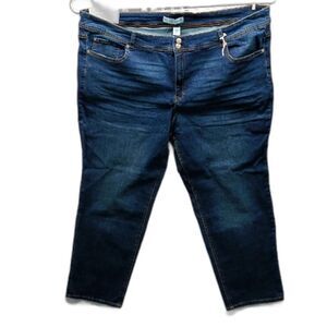 Cato Curvy Straight Dark Wash Stretchy Denim Jeans Woman 26W. 48-inch. NEW NWT..